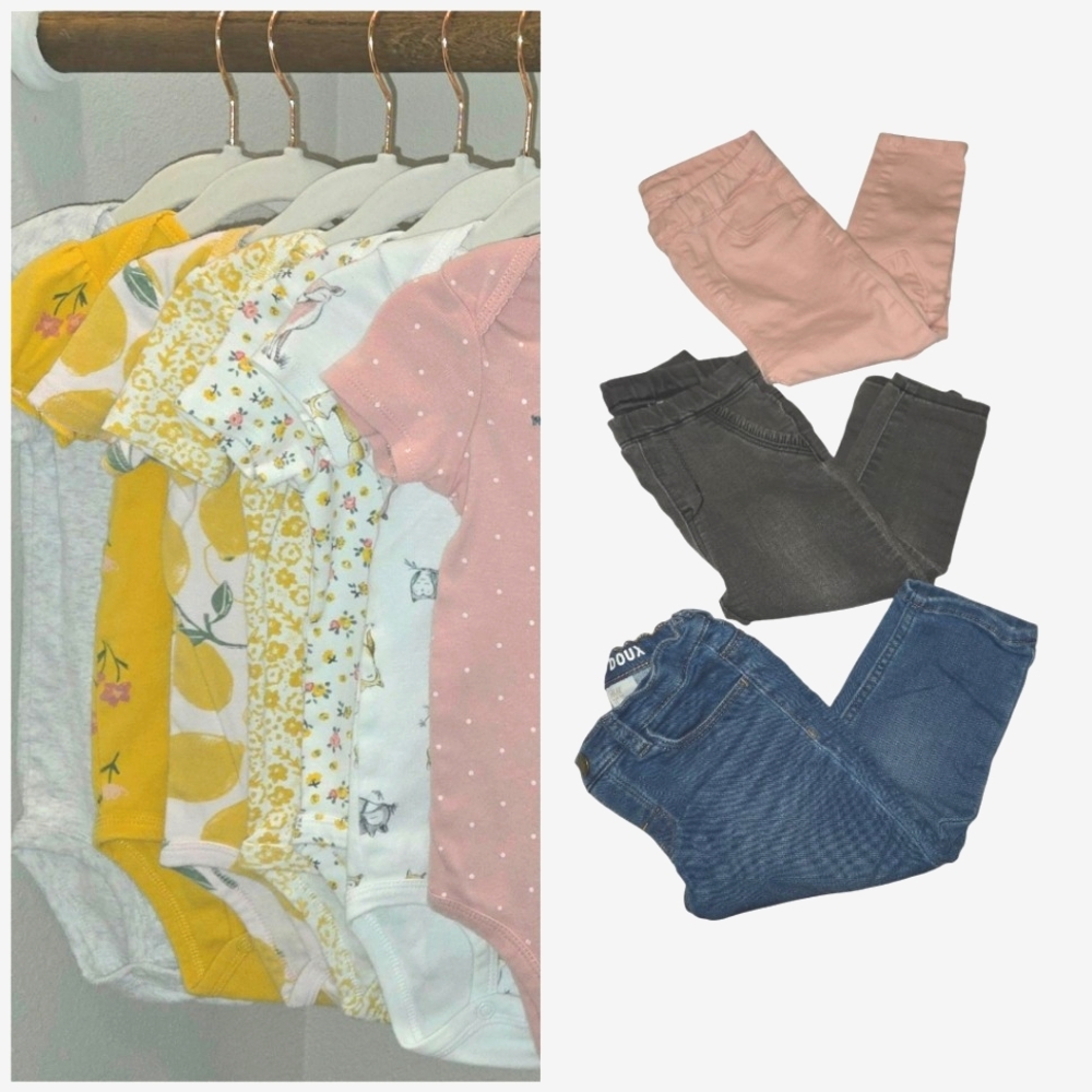 Baby Girl Body Suits & Jegging Bundle